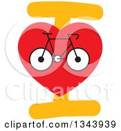 Clipart Of A Bicycle On An I Love Bikes Design Royalty Free Vector Illustration