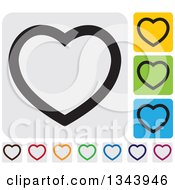 Poster, Art Print Of Rounded Corner Square Heart App Icon Design Elements 4