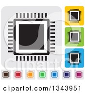 Poster, Art Print Of Rounded Corner Square Cpu App Icon Design Elements