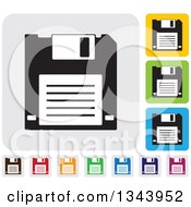 Rounded Corner Square Floppy Disk App Icon Design Elements