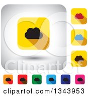Rounded Corner Square Cloud App Icon Design Elements