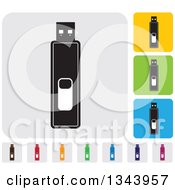 Clipart Of Rounded Corner Square Flash Drive App Icon Design Elements Royalty Free Vector Illustration