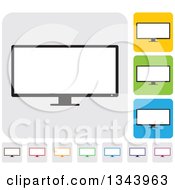 Poster, Art Print Of Rounded Corner Square Desktop Computer Or Tv Screen App Icon Design Elements