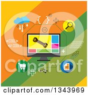 Poster, Art Print Of Flat Design Of Application Development And Icons