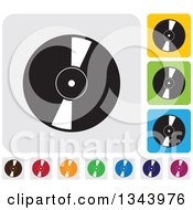 Poster, Art Print Of Rounded Corner Square Music Vinyl Record App Icon Design Elements