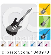 Clipart Of Rounded Corner Square Electric Guitar App Icon Design Elements Royalty Free Vector Illustration