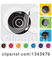 Clipart Of Rounded Corner Square Vinyl Record Player App Icon Design Elements Royalty Free Vector Illustration