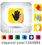 Clipart Of Rounded Corner Square Hand App Icon Design Elements Royalty Free Vector Illustration