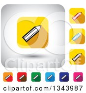 Clipart Of Rounded Corner Square Pencil App Icon Design Elements Royalty Free Vector Illustration