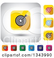 Poster, Art Print Of Rounded Corner Square Dart And Target App Icon Design Elements