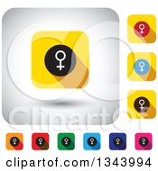 Clipart Of Rounded Corner Square Female Venus Symbol App Icon Design Elements Royalty Free Vector Illustration