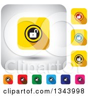 Poster, Art Print Of Rounded Corner Square Open Padlock App Icon Design Elements