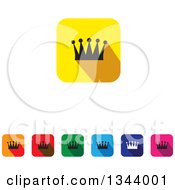 Clipart Of Rounded Corner Square Crown App Icon Design Elements Royalty Free Vector Illustration