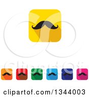 Clipart Of Rounded Corner Square Mustache App Icon Design Elements Royalty Free Vector Illustration