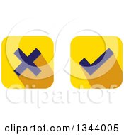Poster, Art Print Of Rounded Corner Square X And Check Mark App Icon Design Elements