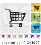 Clipart Of Rounded Corner Square Shopping Cart App Icon Design Elements Royalty Free Vector Illustration