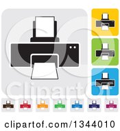 Clipart Of Rounded Corner Square Printer App Icon Design Elements Royalty Free Vector Illustration