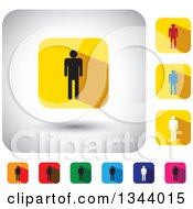 Clipart Of Rounded Corner Square Man App Icon Design Elements Royalty Free Vector Illustration