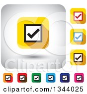 Clipart Of Rounded Corner Square Check Mark App Icon Design Elements Royalty Free Vector Illustration by ColorMagic