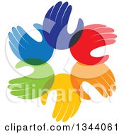 Poster, Art Print Of Circle Of Colorful Human Hands 5