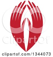 Clipart Of A Pair Of Long Red Hands Royalty Free Vector Illustration