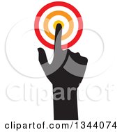 Clipart Of A Black Silhouetted Hand Pointing To A Target Royalty Free Vector Illustration by ColorMagic