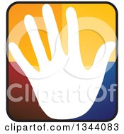 Poster, Art Print Of White Hand And Colorful Rounded Corner Square App Icon Button Design Element