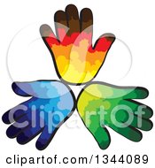 Poster, Art Print Of Trio Of Colorful Human Hands