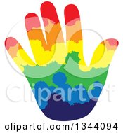 Poster, Art Print Of Hand Made Of Colorful Rows Of Splatters