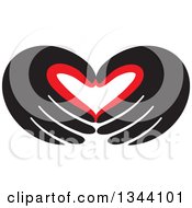Poster, Art Print Of Pair Of Red And Black Hands Forming A Heart