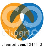 Clipart Of Blue And Orange Human Hands 2 Royalty Free Vector Illustration