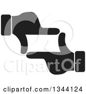 Clipart Of Black Silhouetted Hands Forming A Frame Royalty Free Vector Illustration