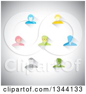 Clipart Of Business Men And Women Avatars Over Shading Royalty Free Vector Illustration