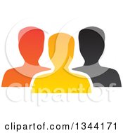 Poster, Art Print Of Colorful Team Of Silhouetted Men From The Shoulders Up