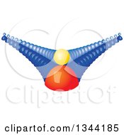 Clipart Of A 3d Orange Man And Lines Of Blue Followers Royalty Free Vector Illustration