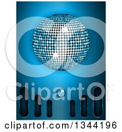 Poster, Art Print Of 3d Disco Ball Over Blue With Metallic Vents And A Volume Knob