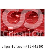 Clipart Of A Background Of Red 3d Virus And Blood Cells Royalty Free Illustration
