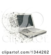Poster, Art Print Of 3d Pixelating Laptop Computer Over White