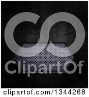 Clipart Of A Perforated Metal Vent In Dark Concrete Royalty Free Illustration