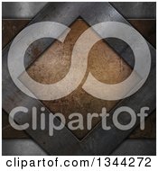Clipart Of A Scratched Diamond Shaped Metal Plaque Royalty Free Illustration