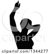 Poster, Art Print Of Black Silhouetted Party Woman Dancing 2