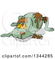 Poster, Art Print Of Cartoon Frog Like Monster With Slime