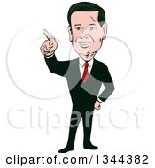 Clipart Of A Cartoon Caricture Of Marco Rubio Pointing Royalty Free Vector Illustration