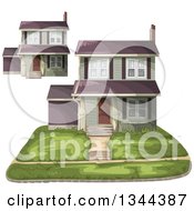 Poster, Art Print Of Front Yard And Homes