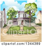 Poster, Art Print Of Front Yard And Home With Neighbors