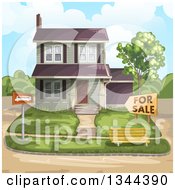 Poster, Art Print Of Front Yard And Home For Sale