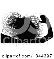 Poster, Art Print Of Black Silhouetted Party Woman Dancing 7