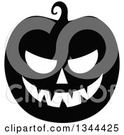 Poster, Art Print Of Black And White Jackolantern Pumpkin 5