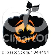 Clipart Of An Illuminated Halloween Jackolantern Pumpkin 3 Royalty Free Vector Illustration