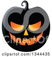Clipart Of An Illuminated Halloween Jackolantern Pumpkin 4 Royalty Free Vector Illustration